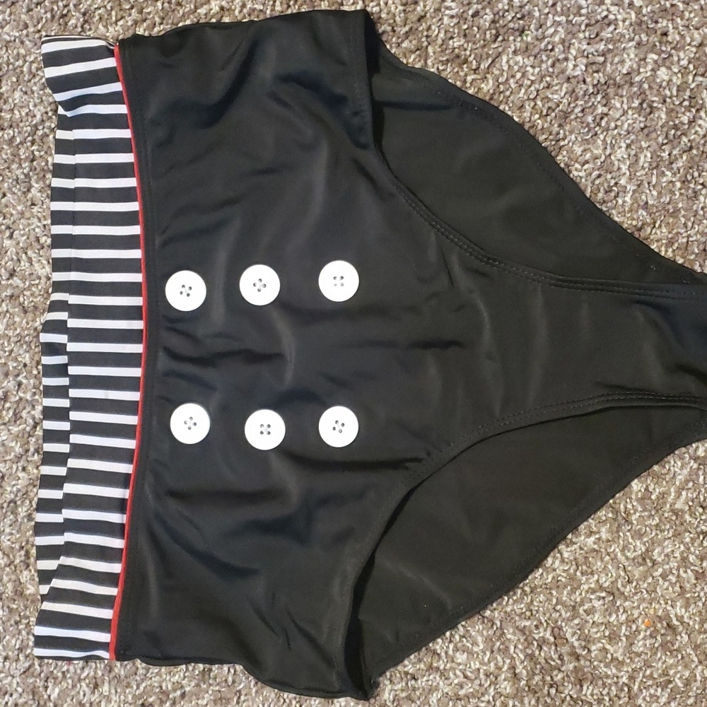 NEW polkadot High-Waisted Bikini Underwire Push-up Strapless Option Pin-up - Picture 2 of 7